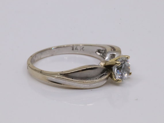 14Karat Yellow & White Gold Engagement Ring with … - image 5