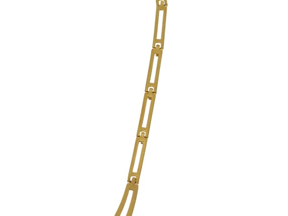 14k Solid Gold Sapphire Necklace: Thick Link Chai… - image 2