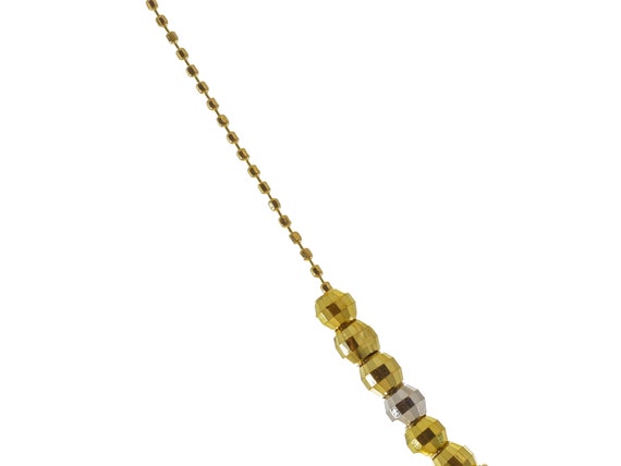 10k Gold Elephant Charm Necklace: Three-Tone Bead… - image 2