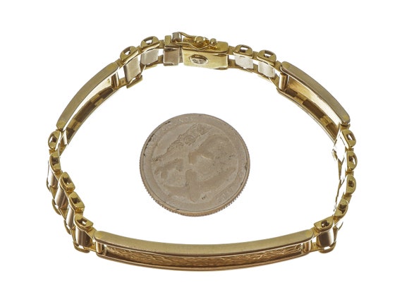 Two-Tone 14k Solid Gold Link Bracelet - 7.5" - image 6