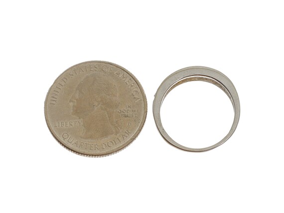 14k White Gold Diamond Band Ring - Size 7, Half I… - image 5