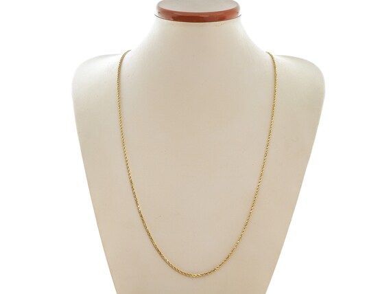 Sophisticating 14k Solid Gold Thin Rope Chain Nec… - image 4