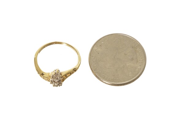 14k Yellow Gold Diamond Pave Ring - Twisted Design - image 7