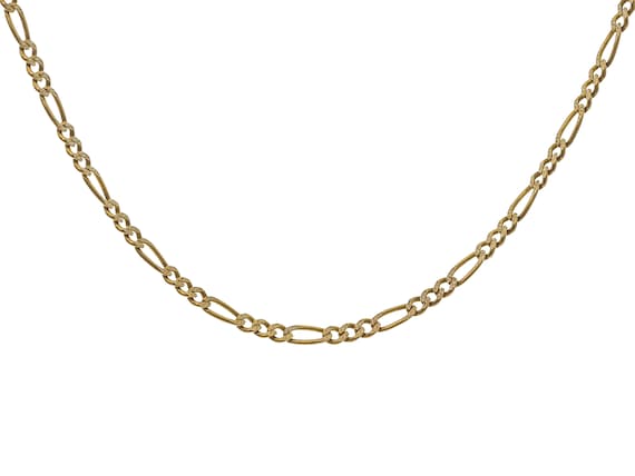 Iconic 14k Solid Gold Figaro Chain Necklace for W… - image 1