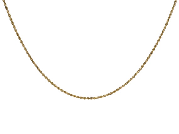 Sophisticating 14k Solid Gold Thin Rope Chain Nec… - image 1