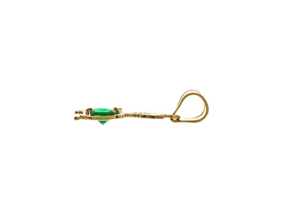 Chic 14k Solid Gold Green Gemstone Baby Girl Pend… - image 3