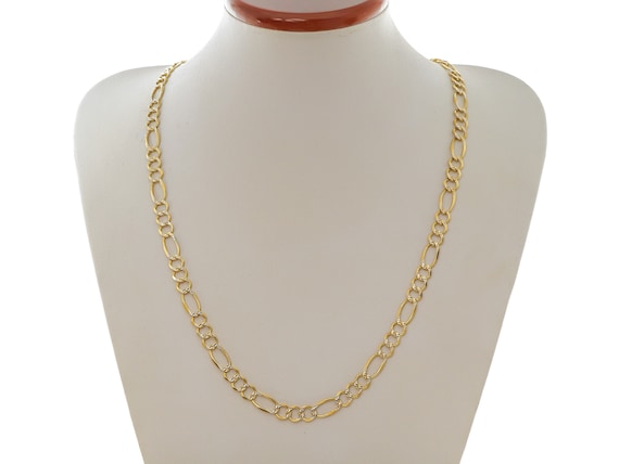 10k Solid Gold Figaro Chain Necklace, 26 Inch - Y… - image 4