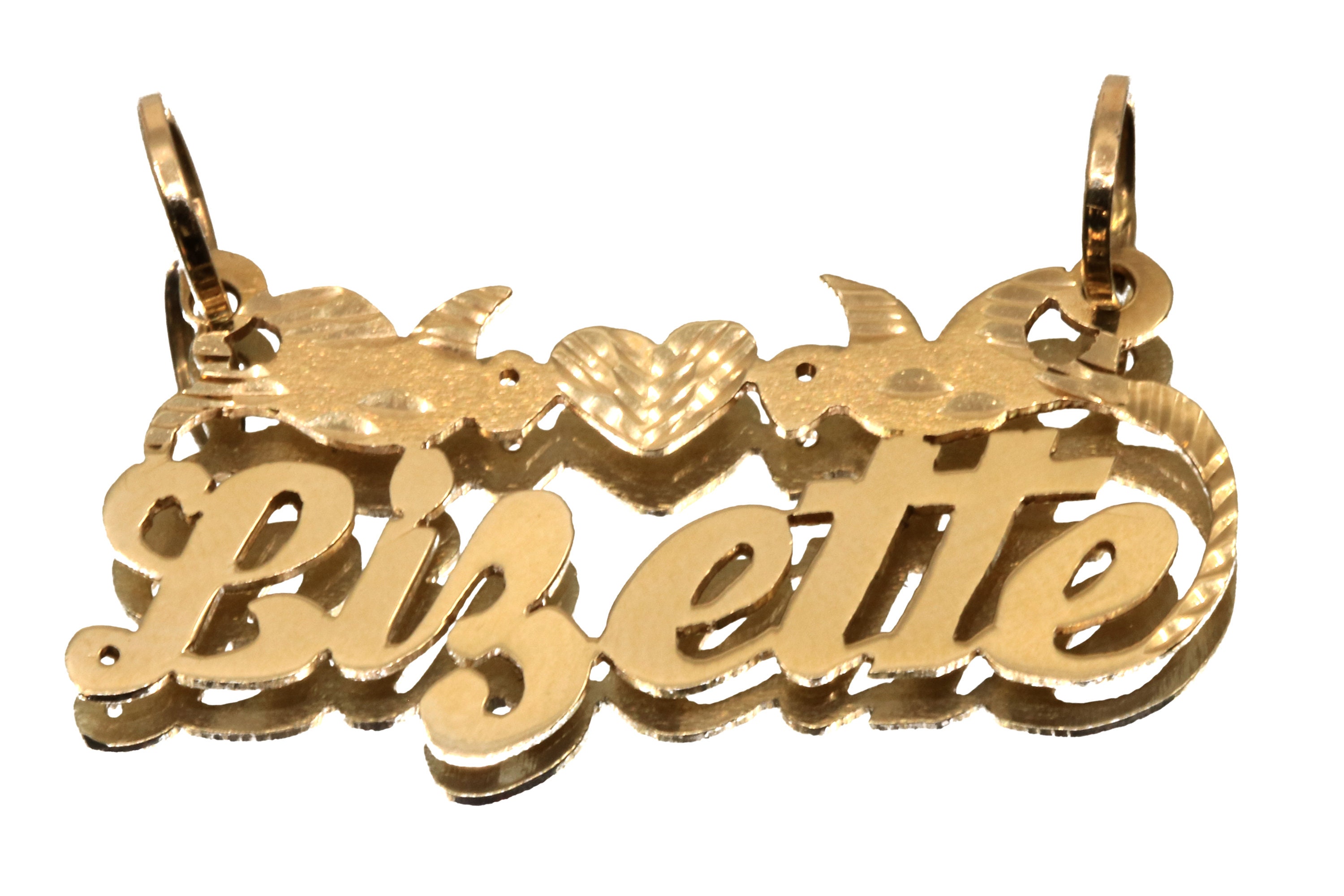 Solid 14karat Yellow Gold ID Name Pendant 