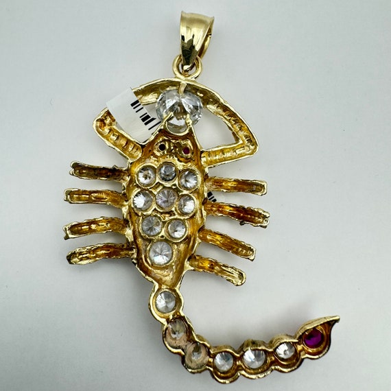Sophisticating 14k Solid Gold Scorpion Pendant wi… - image 2