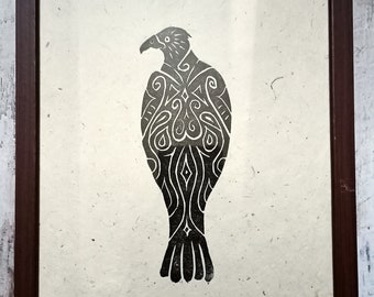 Linocut The Raven - 7 prints