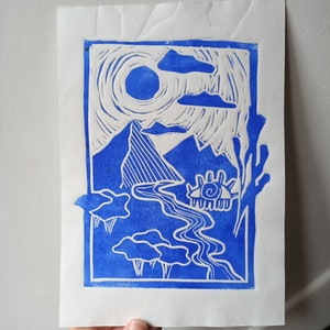 Linogravure Montagne - Dinœilsaure - A5