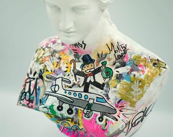 Monopoly Art, Aphrodite Greek Statue, Handmade Pop Art,32cm NEW