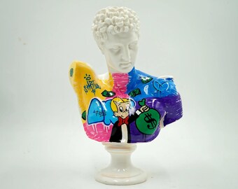 Richie Rich Art-Hermes Greek Statue-Money Art-Handmade Sculpture Art-31cm