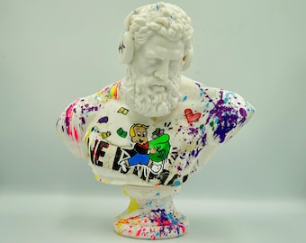 Richie Rich Art- Hand Painting Sculpture-Pop Art Statue-Hercules Sculpture-32cm NEW