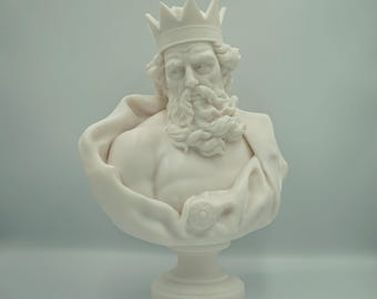 Poseidon Greek Sculpture-God Of The Sea-Alabaster Sculpture-Large Statue-Art Decor-37cm-14.57In NEW