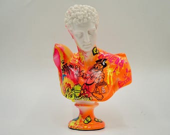 Scrooge mc Duck-Greek Sculpture-Handmade Sculpture-UV Colors-Money Art-31cm NEW