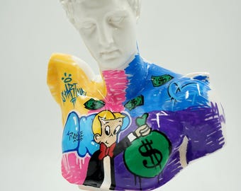 Mercury Greek Statue-Handmade Pop Art Richie Rich 31cm