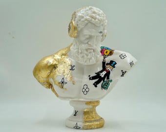Greek God Statue – Handpainted Hercules Sculpture – Ancient Greece Decor – Mythology Gift