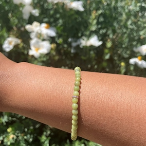 Natural Jade and 14K Rose Gold Accent Bracelet