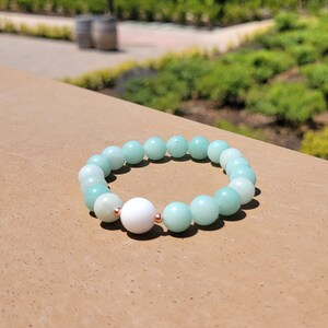 Aquamarine And White JADE Bracelet