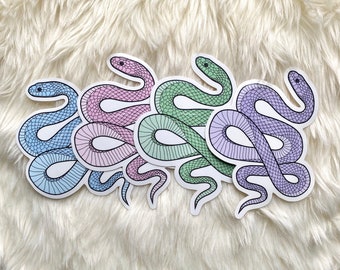 Pastel Snake Sticker | Light Purple, Pink, Green, and Blue Snake Stickers