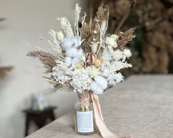 Boho Bouquet Aesthetic Table Room Decor Dry Flower Arrangement Bridal Shower Gift Natural Preserved Artificial Pressed Dried Floral Bunch