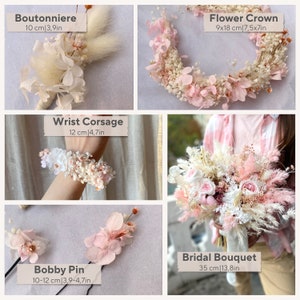 Dry Flower Crown bridal Headpiece Hair Accessory Bridal Shower Gift Flower Arrangement Dried Florals Dry Flower Headband Wedding Fairy Crown image 9