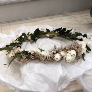 Dry Flower Crown Bridal Headpiece Dried Flower Wreath Floral Hair Piece Bridesmaid Party Gift Hair Accessories Natural Preserved Flowers