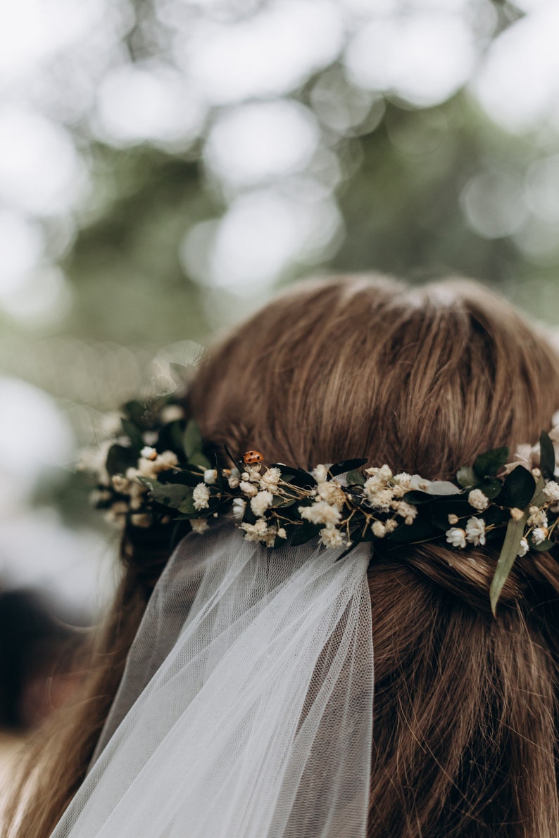 Dry Flower Crown bridal Headpiece Hair Accessory Bridal Shower Gift Flower Arrangement Dried Florals Dry Flower Headband Wedding Fairy Crown image 4