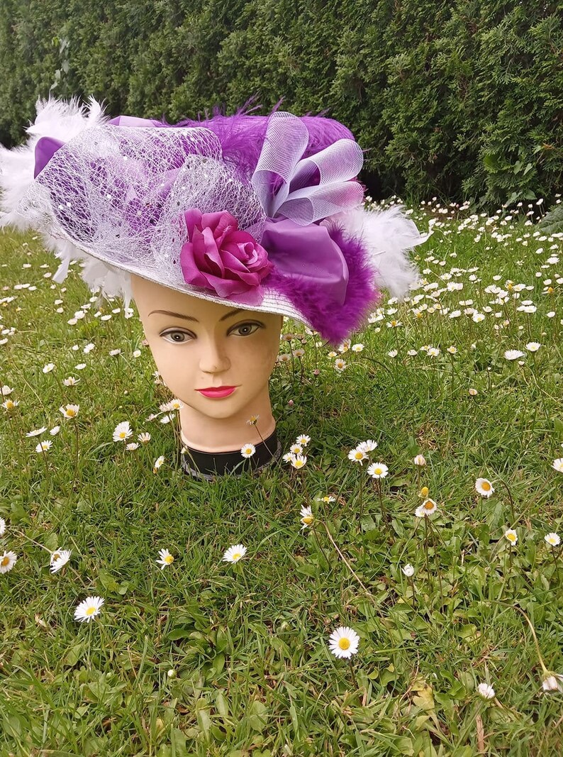 Victorian Hat. Derby Hat.kentucky Derby Hat.luxury Hat.fashion Etsy