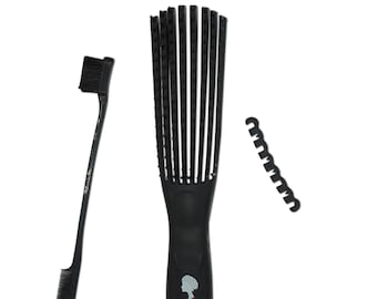 Detangling Hair Brush Wet/Dry Hairstyle, Black (with free edging brush)
