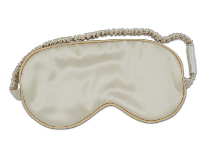100% Pure Mulberry Silk Sleep Mask - 22 Momme - Champagne