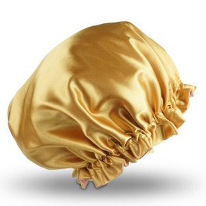 Rosa Gold  - Adult Luxury Reversible Gold & Pink Satin Sleep Bonnet