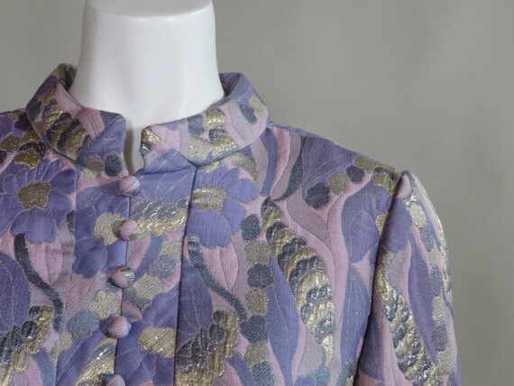 Bramson c. 1960s Lilac & Metallic Brocade Dress w… - image 4