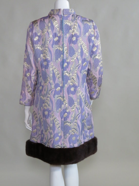 Bramson c. 1960s Lilac & Metallic Brocade Dress w… - image 5