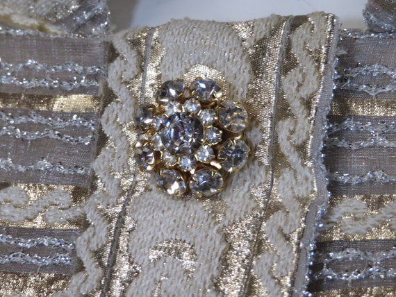 Pat Sandler Cream & Gold Brocade Dress - image 5