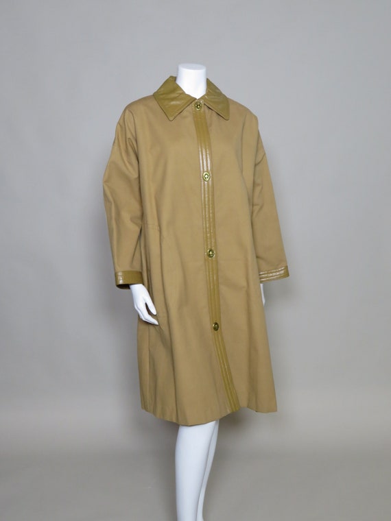 Bonnie Cashin Sills Camel Canvas & Leather Coat c.
