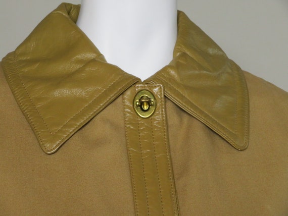 Bonnie Cashin Sills Camel Canvas & Leather Coat c… - image 2