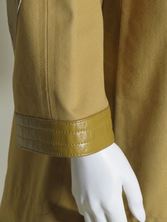 Bonnie Cashin Sills Camel Canvas & Leather Coat c… - image 7