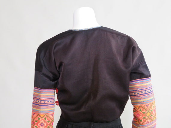 Vintage Black Top/Bolero |  c. 1970s w/Boho Triba… - image 3