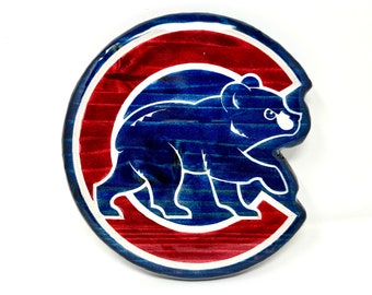 Chicago Cubs Wooden Sign,Cubs Baseball Wall Hanging,Gift Ideas for ManCave,Cubs MLB Art,Home Bar Decor,Cubs Resin Cutout,Chicago Sports Team