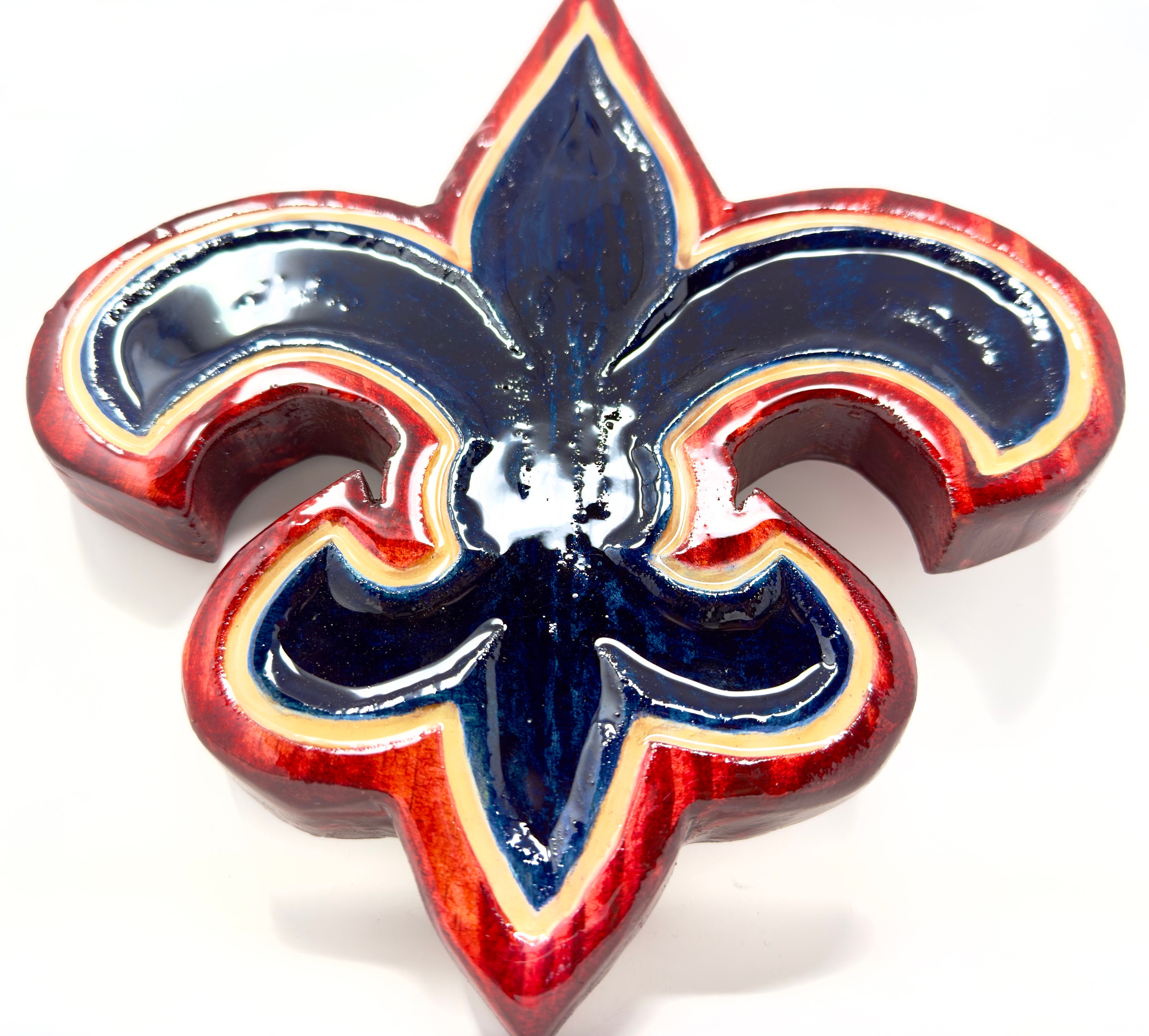 thumbnail interactive-video image 1 of Tinworld New Orleans Saints Metal Sign – 8x11 Inch Fleur-de-lis, Rustic Aluminum Décor, Made In USA 1 of 2