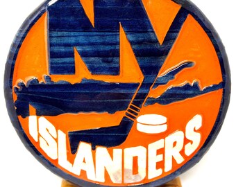 New York Islanders NHL Sign,Islanders Ice Hockey Team Art,Gift Ideas for Him,Man Cave Hockey Decor,Epoxy Resin Wall Art,Indoor Bar Sign,