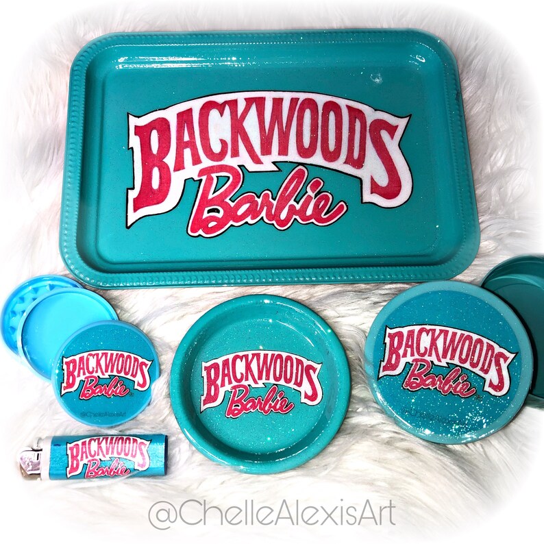 Backwoods Barbie 5pc Rolling Tray Set Etsy
