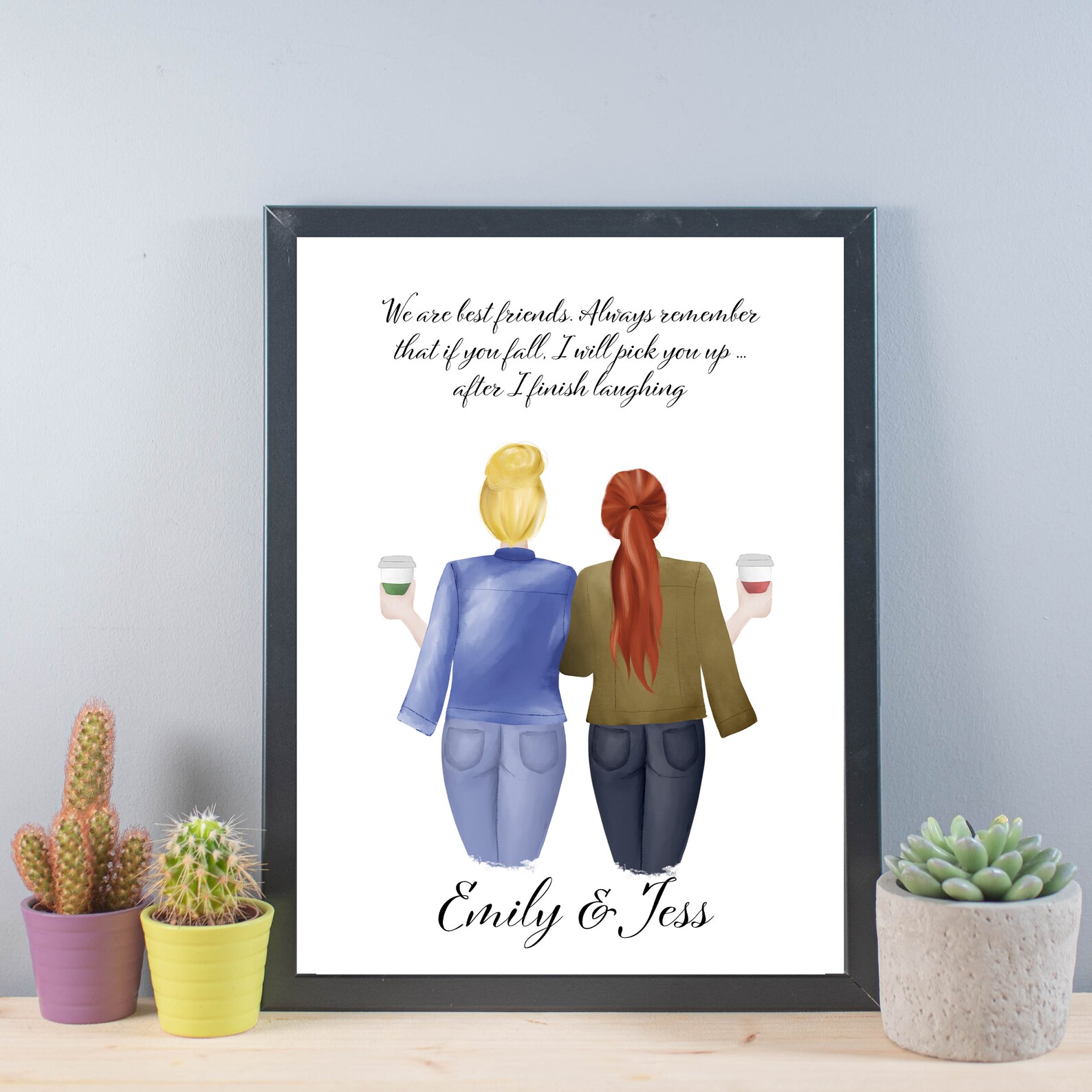 Customizable Wall Art Best Friends for Valentines Day BFF | Etsy