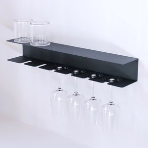 Metallic Elegance: Modern Midcentury Wine Glass Rack (6 glasses)