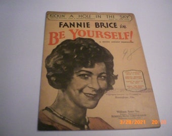 Fannie Brice in Be Yourself! Kickin A Hole In the Sky William Rose 1930 Sheet Music