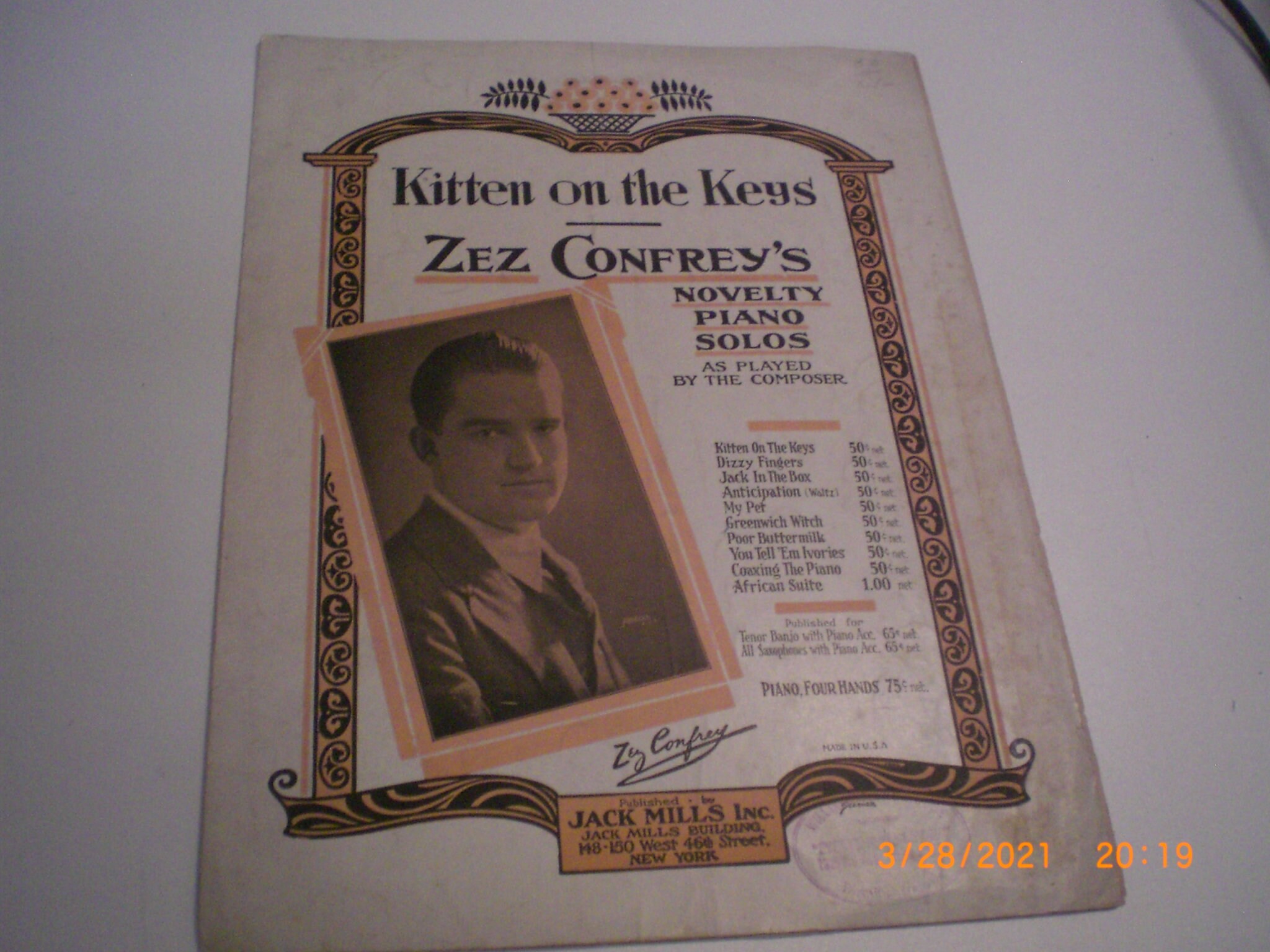 Kitten on the Keys Zez Confrey's Novelty Piano Solos Jack Etsy España
