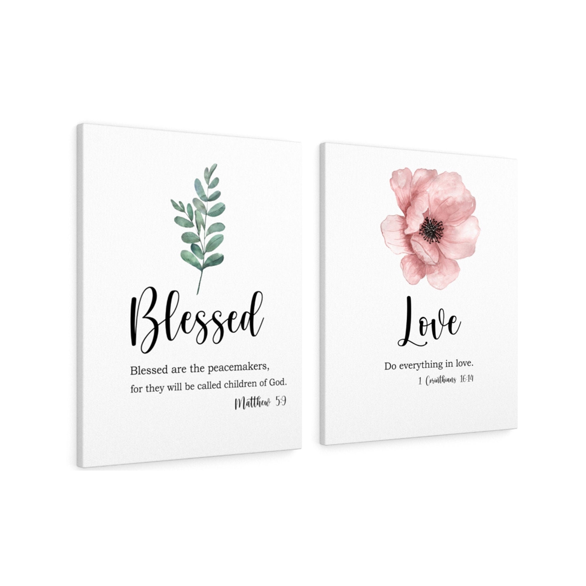 Bible Verse Canvas Wall Art Set of 2 Biblical Wall Decor Etsy