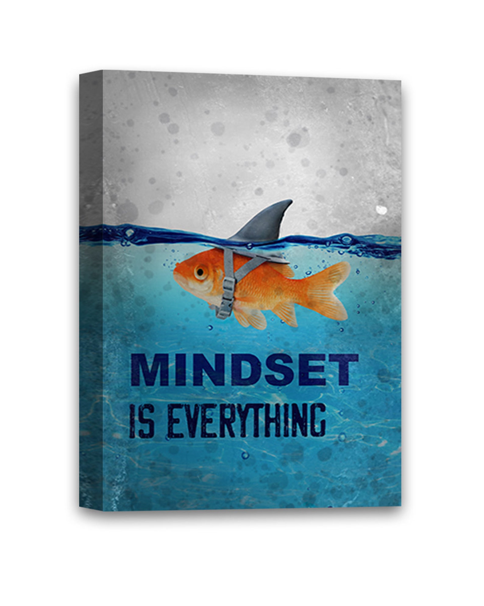 Motivational Canvas Wall Art Mindset is Everything Goldfish Etsy